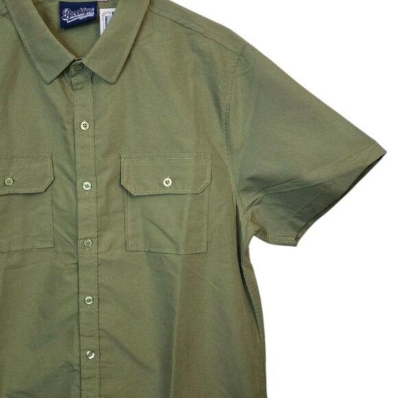 NWT BROOKLYN'S BEST Mens Green Casual Button-Up Shirt Short Sleeve Size Large - Picture 4 of 8